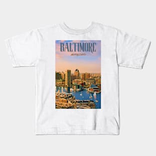 Baltimore Maryland Poster Kids T-Shirt